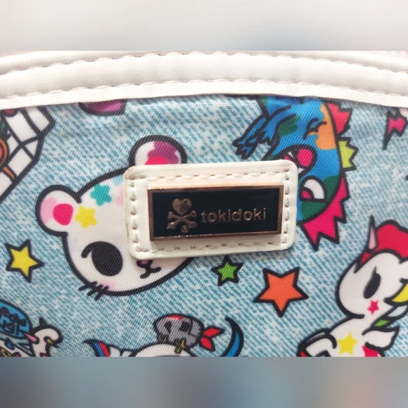 Tokidoki Denim Daze Blue Fanny Waist Sling Belt Bag With Matching Bifold Wallet
